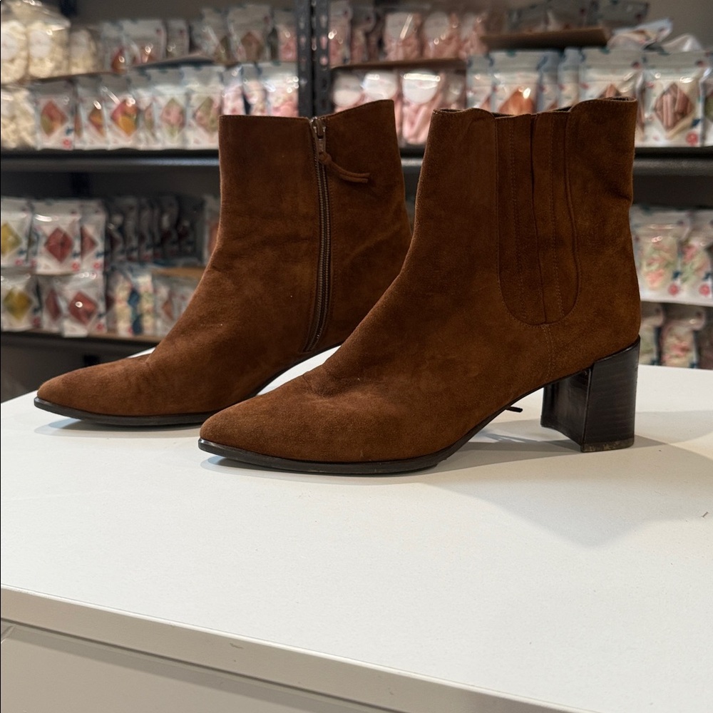 Stuart Weitzman Brown Suede Ankle Boots